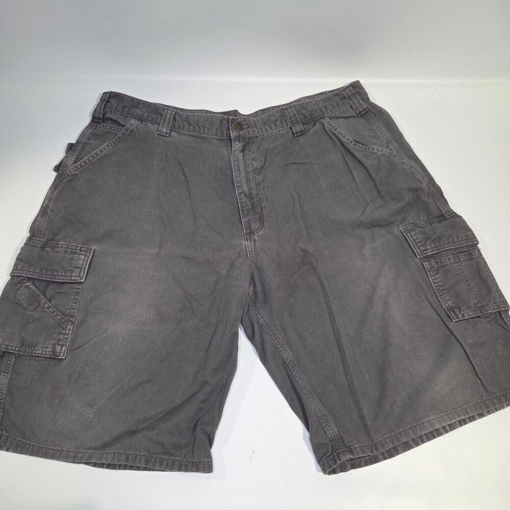 Carhartt Cargo Shorts Gray Carpenter Utility 42 100% Cotton